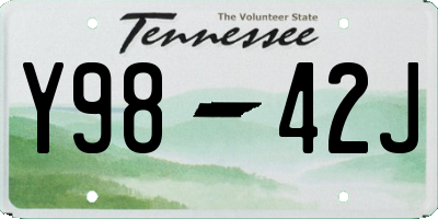 TN license plate Y9842J