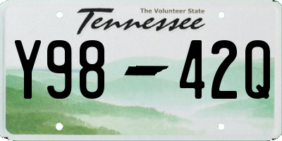 TN license plate Y9842Q