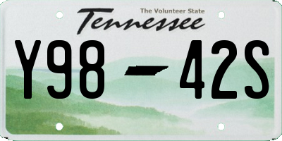 TN license plate Y9842S