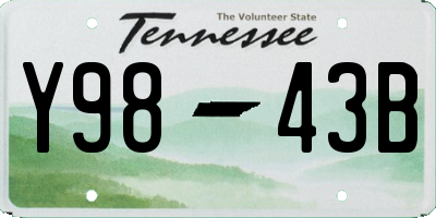 TN license plate Y9843B