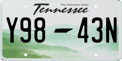 TN license plate Y9843N