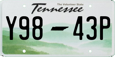 TN license plate Y9843P
