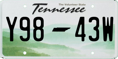 TN license plate Y9843W