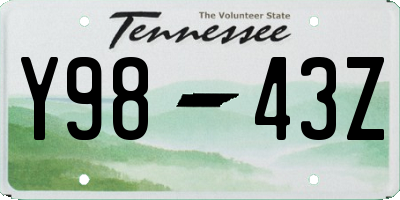TN license plate Y9843Z