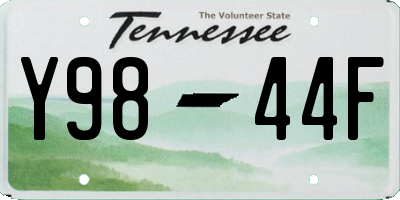 TN license plate Y9844F