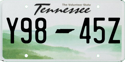 TN license plate Y9845Z
