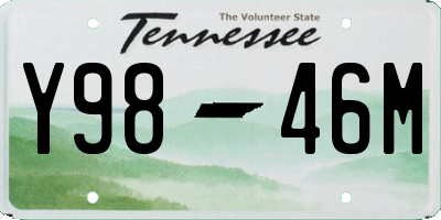 TN license plate Y9846M