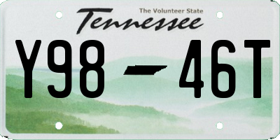 TN license plate Y9846T