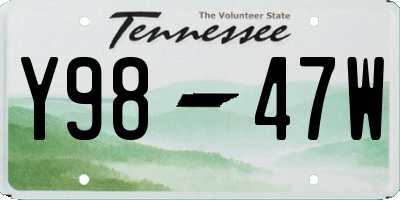 TN license plate Y9847W