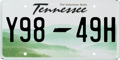 TN license plate Y9849H