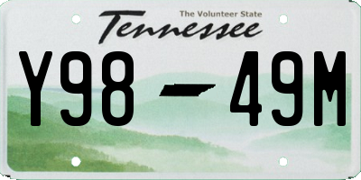 TN license plate Y9849M