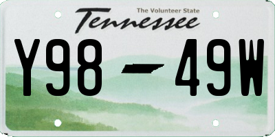 TN license plate Y9849W