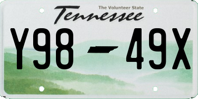 TN license plate Y9849X