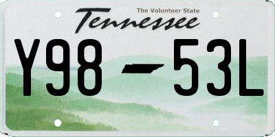 TN license plate Y9853L