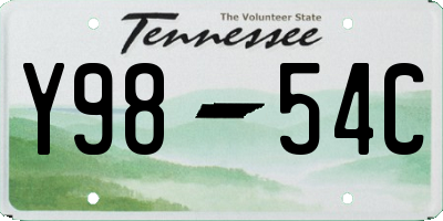 TN license plate Y9854C