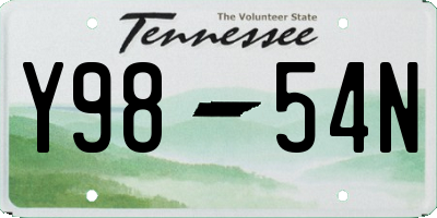 TN license plate Y9854N