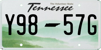 TN license plate Y9857G