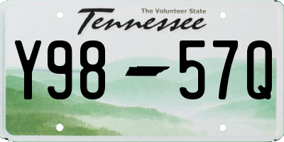 TN license plate Y9857Q