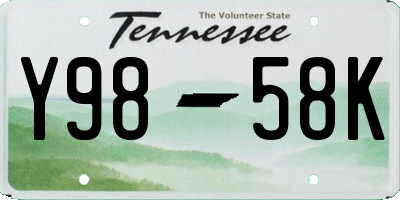 TN license plate Y9858K
