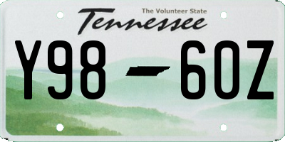 TN license plate Y9860Z