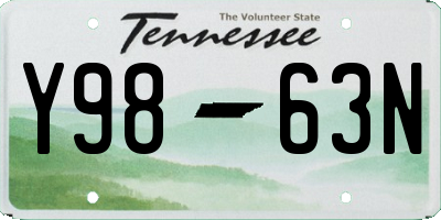 TN license plate Y9863N