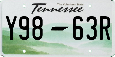 TN license plate Y9863R