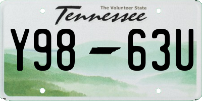 TN license plate Y9863U