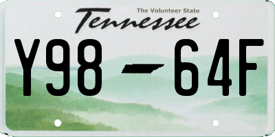 TN license plate Y9864F