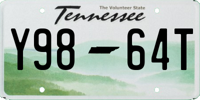 TN license plate Y9864T