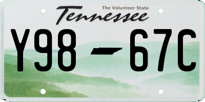 TN license plate Y9867C