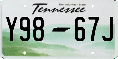 TN license plate Y9867J