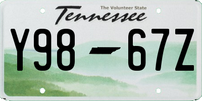 TN license plate Y9867Z