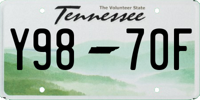 TN license plate Y9870F