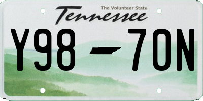 TN license plate Y9870N