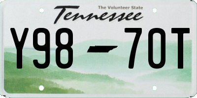TN license plate Y9870T