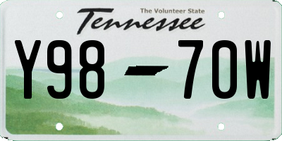 TN license plate Y9870W