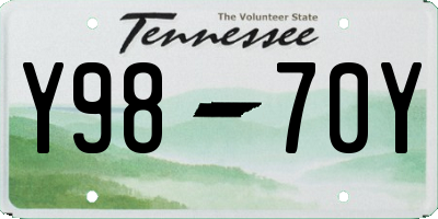 TN license plate Y9870Y