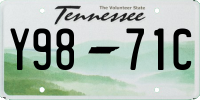 TN license plate Y9871C