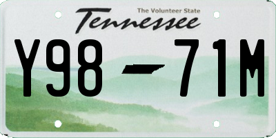 TN license plate Y9871M