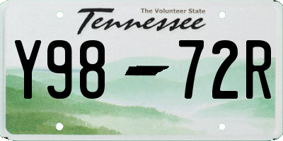 TN license plate Y9872R
