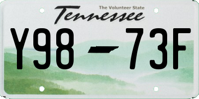 TN license plate Y9873F