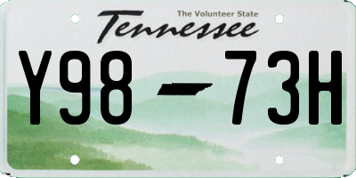 TN license plate Y9873H