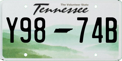 TN license plate Y9874B