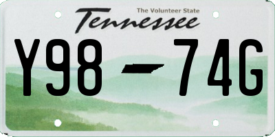 TN license plate Y9874G