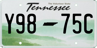 TN license plate Y9875C