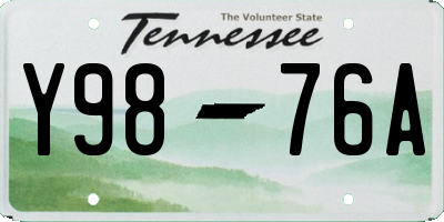 TN license plate Y9876A