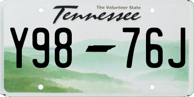 TN license plate Y9876J