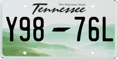 TN license plate Y9876L