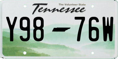 TN license plate Y9876W