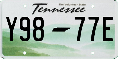 TN license plate Y9877E